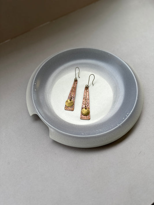 copper long earrings