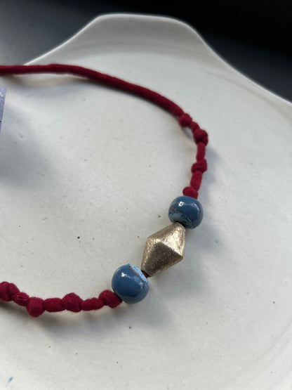 red fluff bracelet