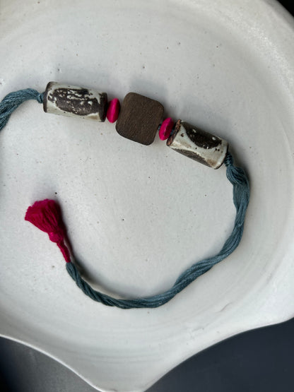 fuchsia fluff bracelet