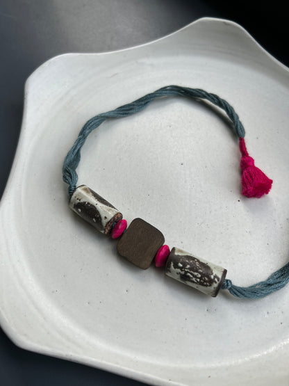 fuchsia fluff bracelet