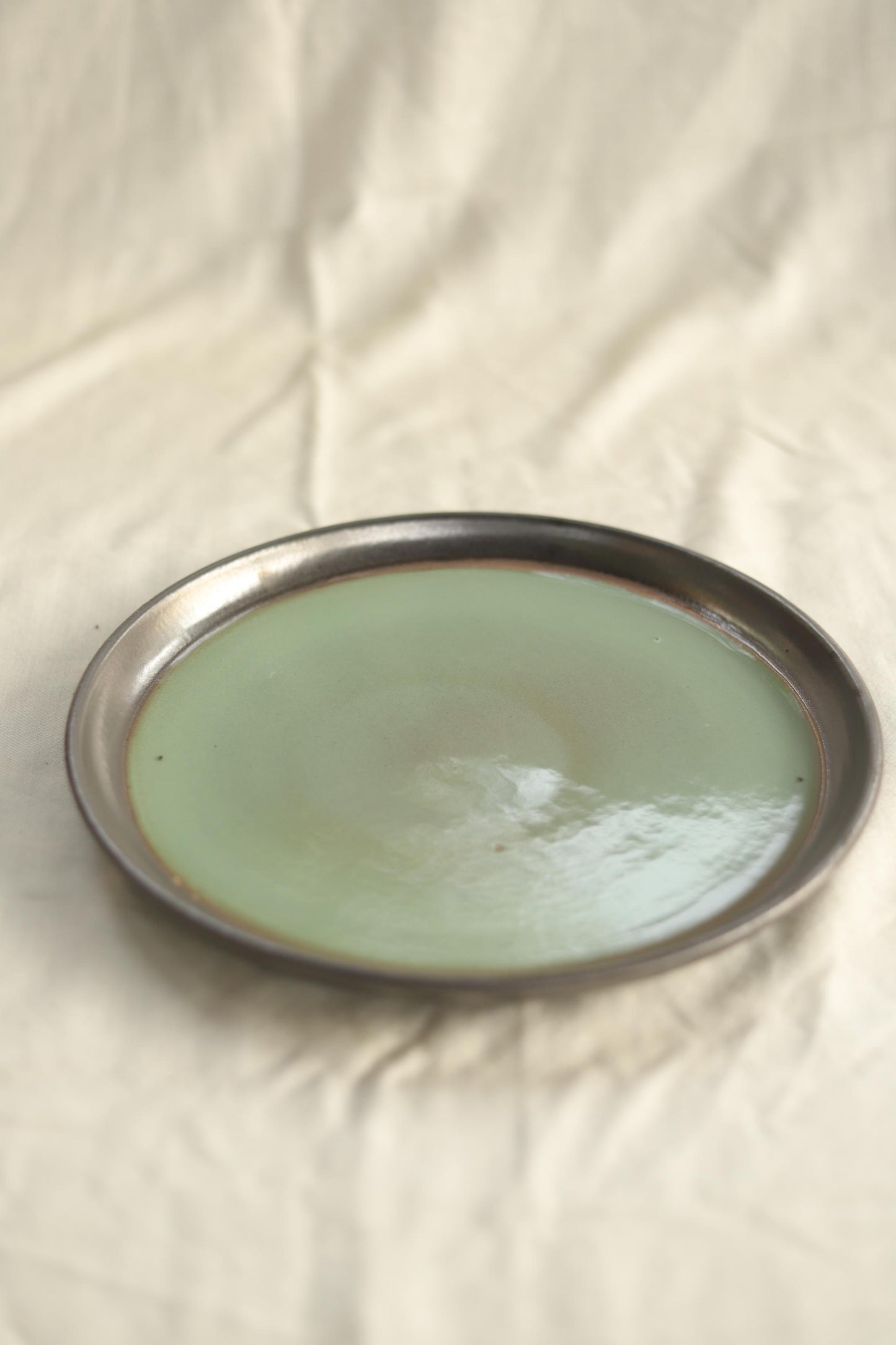 sage green dinner plate