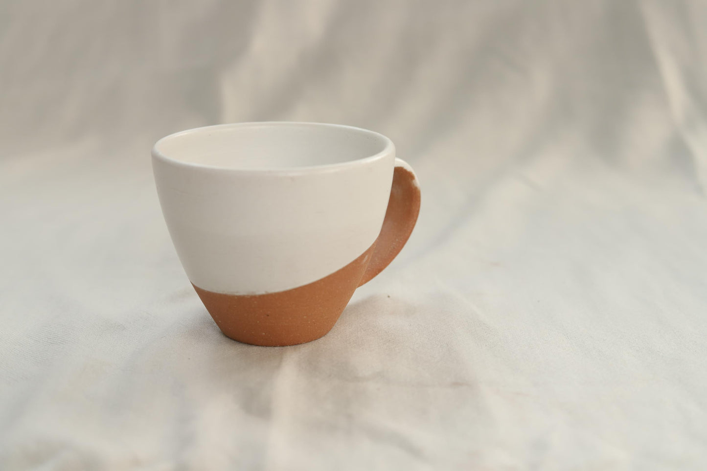 terracotta white espresso mug