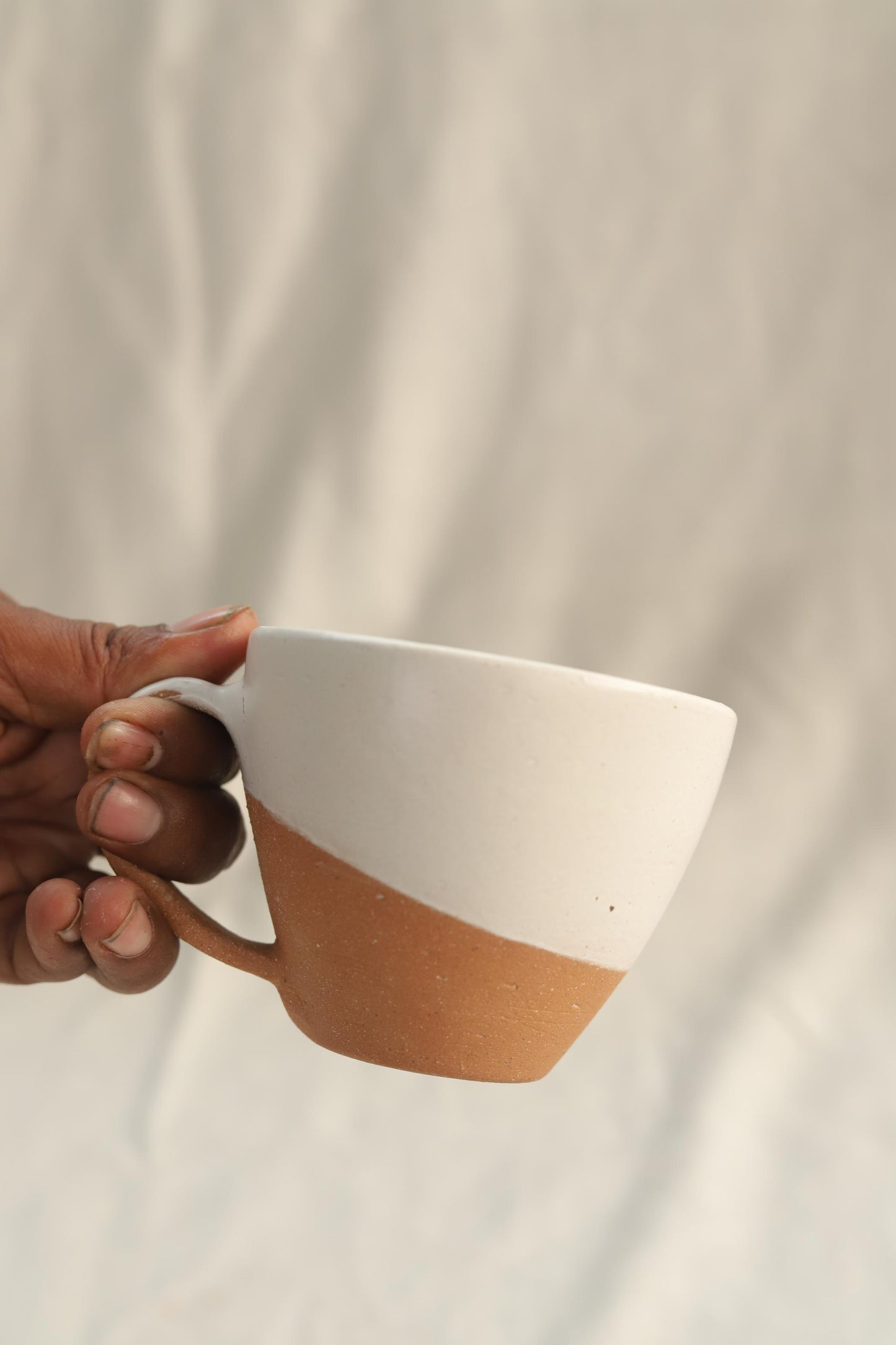 terracotta white espresso mug