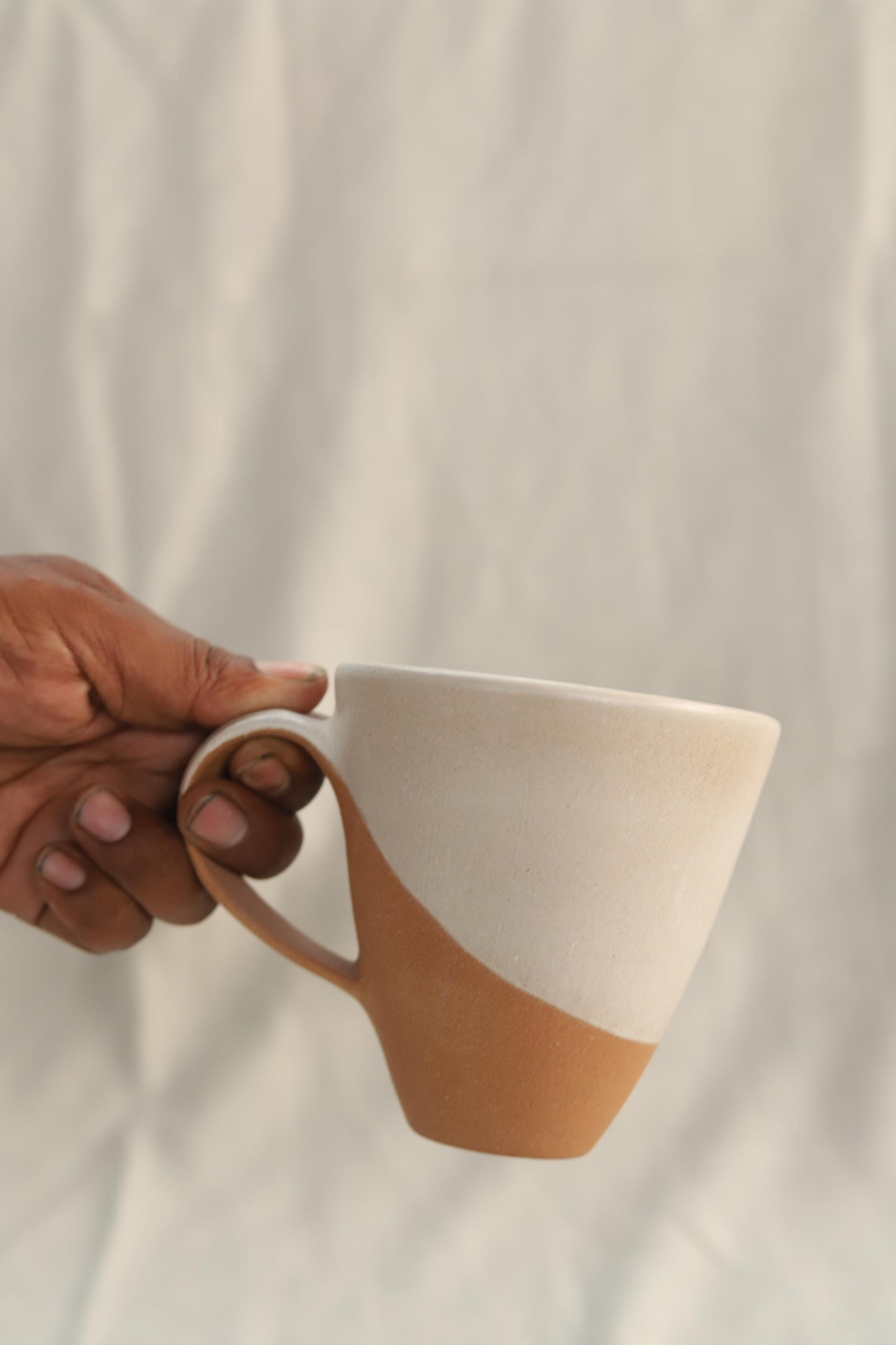 terracotta white cappuccino mug