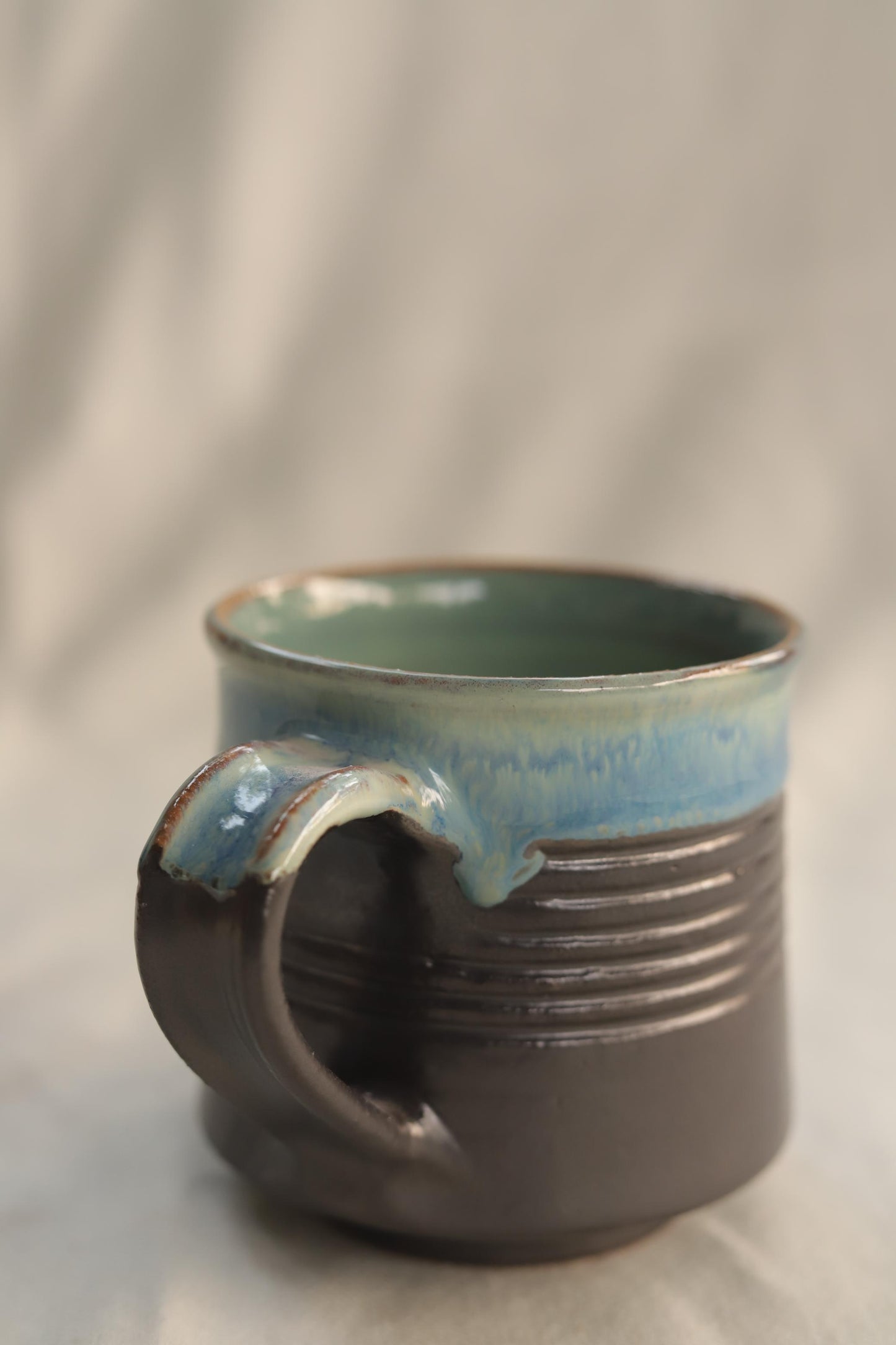 charcoal blue drip maati mug - medium / majhaari