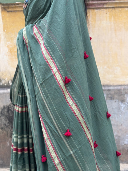 green kodom saree