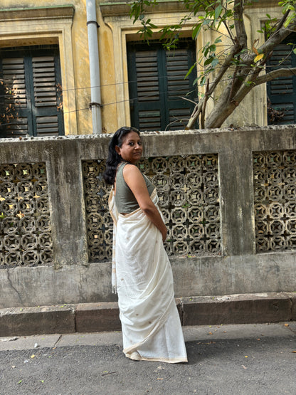 white bengal bhujodi saree