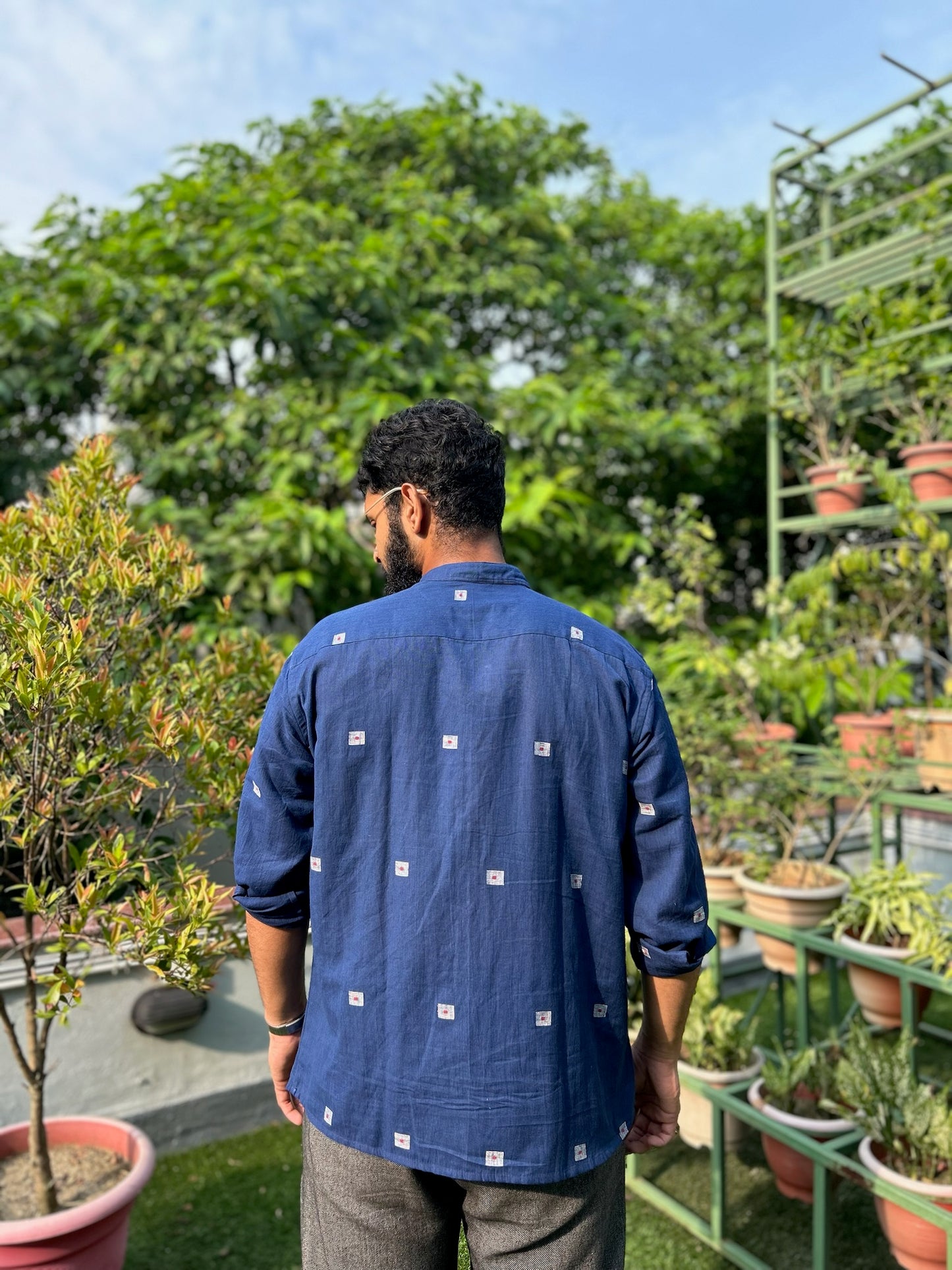 indigo jamdaani shirt